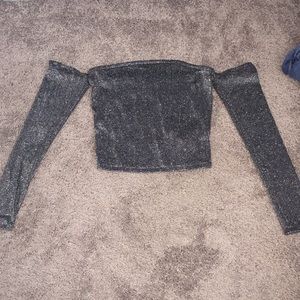 Off the shoulder glittery top